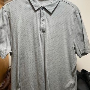 Men’s Banana Republic dress polo large grey dots